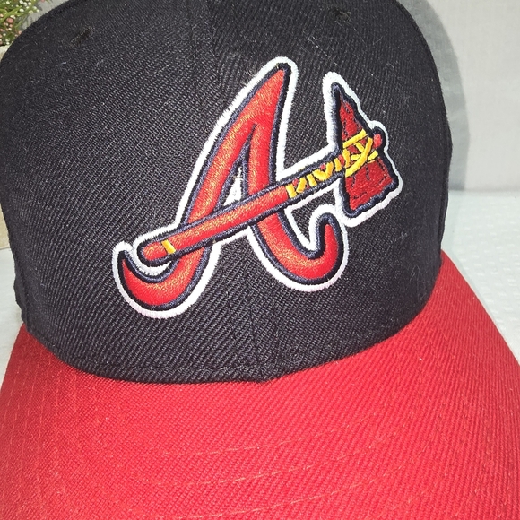 New Era Atlants Braves Baseball Cap Navy Red Euc Mens - Picture 2 of 6